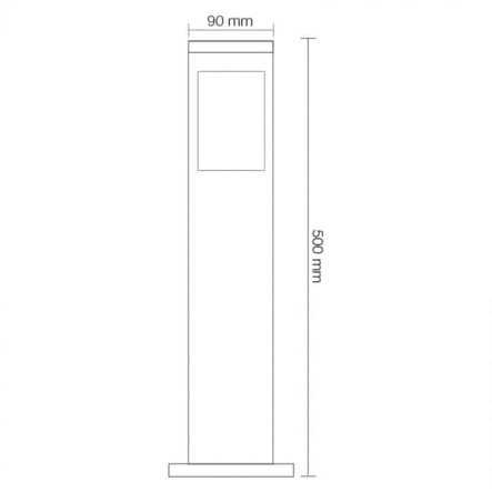 Светильник садово-парковый Horoz Electric, KAVAK/SQ-4, E27, 60W, IP44, 500мм, черный, 075-015-0004