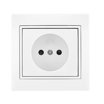 Розетка Lezard MIRA одинарна, без заземлення, біла, 701-0202-121B - 1