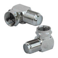 Переходник шт.ант.F- гн.ант.F, угловой, корпус металлический, 2-0102