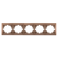 Рамка Lezard MIRA п'ятимісна, горизонтальна, світло-коричневий перламутр, 701-3100-150
