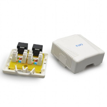 Розетка на 2 порта с экраном Cablexpert NCAC-2F6-01, RJ-45, 6 cat