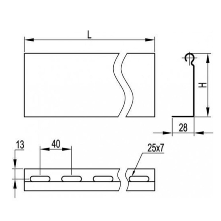 Перегородка SEP, длина 2м, H 50, t=0,8мм, ДКС, 36470