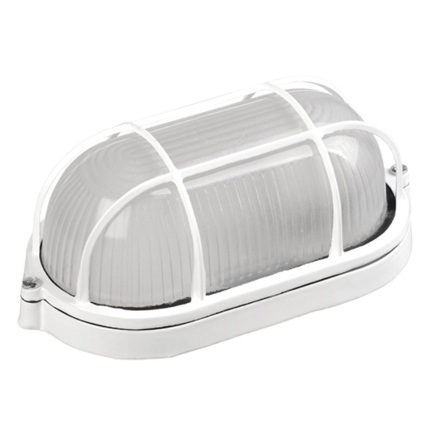 Світильник TNSy НПП1202-100W-E27-IP65, овал, білий, з решіткою, TNSy5000577 - 1