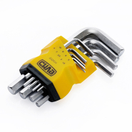 Набір шестигранників СИЛА 1,5, 2, 2,5, 3, 4, 5, 6, 8, 10 коротких CrV, 9шт