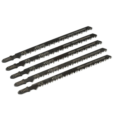 Пилки для лобзика Sturm 9019-03-344D дерево, грубий різ 153мм (уп. 5шт) - 1
