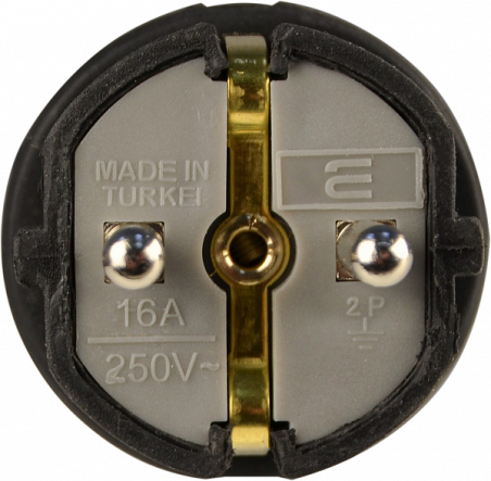 Вилка каучуковая АСКО-УКРЕМ A0250010001, 2Р + PE, 16А, IP44, стандартная