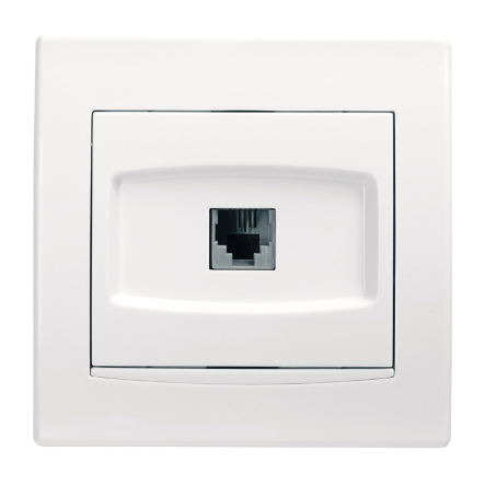 Розетка ТФ одинарна RJ11М Schneider Electric Anya, біла, AYA4100221 - 1