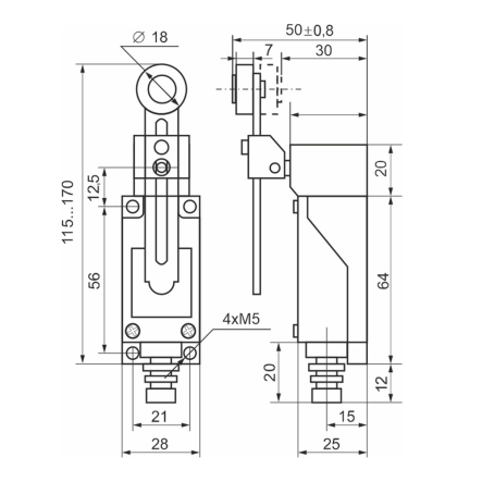 Выключатель концевой Promfactor FLS15M8108P65