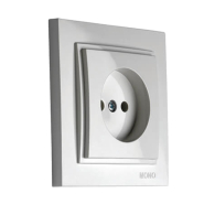 Розетка одинарная без заземления Mono Electric DESPINA, серебро, 102-212122-116
