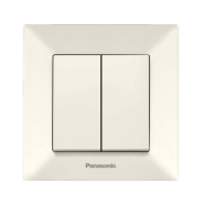 Выключатель одноклавишный сдвоенный Panasonic Arkedia Slim, крем, 00122BG