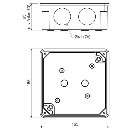 Коробка распределительная KOPOS 8117_KA, IP54, 167х167х78 мм, 7 отвертствий