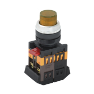 Кнопка IEK ABLFP-22 желтая d22мм неон/240В 1з+1р