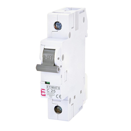 Автоматичний вимикач ETIMAT 6 1p C25, 25A , 6кА, 2141518 - 1