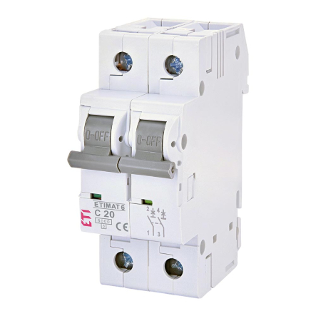Автоматический выключатель ETIMAT 6 2p C 20А (6 kA), 2143517 - 1