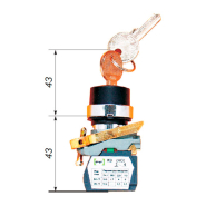 Вимикач кнопковий Промфактор ВК-011ККБ 3-х 43, Ключ бирка 3-х поз., ключ не виймається 4но