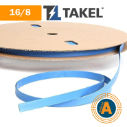 Трубка термоусаживаемая ТУТ, TAKEL 16/8 синий (б.100м), 502518с