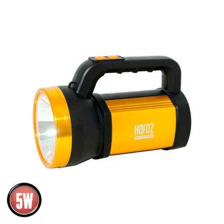 Фонарь ручной аккумуляторный Horoz Electric RAUL-5 5 Вт, IP65 420 Лм, жёлтый - 1
