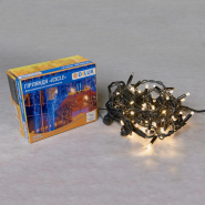 Гирлянда внешняя DELUX, ICICLE, 75LED, 2x0,7м, белый тёплый, flash, белая теплая/чёрная, IP44