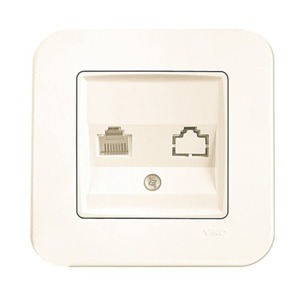 Розетка телефонная TF VIKO Rollina, 90421013, крем - 1