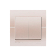 Выключатель Lezard DERIY двухклавишный, жемчужно-белый металлик, 702-3030-101