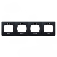 Рамка четырехместная горизонтальная Aling-Conel EON, E6704.E1E, черный-чёрный