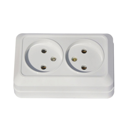 Розетка GISelt Aurora, 2-я без з/к наружная (керамика), G1811 - 1