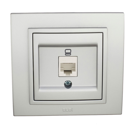 Розетка компьютерная EL-BI Zena (механизм), серебро, 609-011000-247