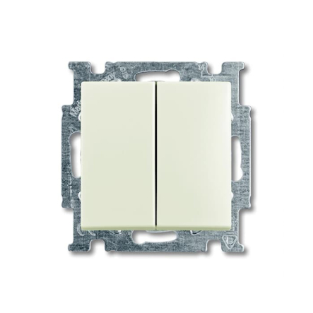 Выключатель двухклавишный ABB Basic 55, 2006/5 UC-96-507, белый шале - 1