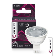 Лампа LED VELMAX V-MR16 6 Вт, 12 В, GU5,3 4100K, 540Lm