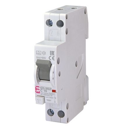 Дифференциальный автоматический выключатель ETIMAT KZS-1M-SUP 1p+N A C16/0.01, 2175854 - 1