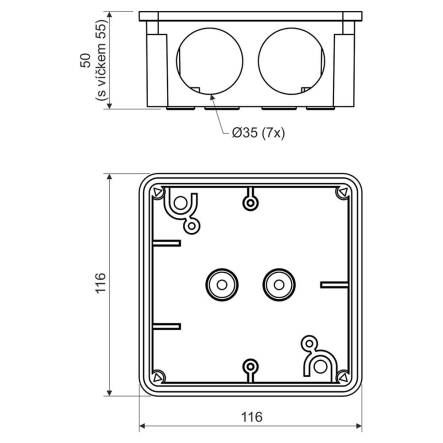 Коробка распределительная KOPOS 8110_KA, IP54, 117х117х42 мм