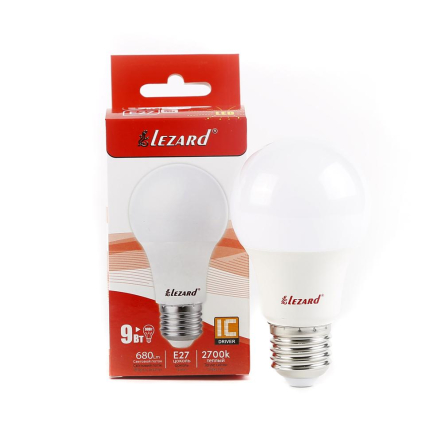 Лампа светодиодная Lezard, 9 Вт, 2700K, E27, 220 В, A60 - 1
