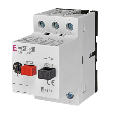 Автоматический выключатель защиты двигателя ETIMAT 3P, 0.16-0.25A 10кА MS, 4600020 - 1