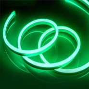 Лента силиконовая 5м, LED NEON 12V-220V, SMD 2835, IP65, зелёная, 12В, (есть адаптер 220В)