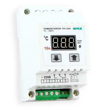 Терморегулятор Укрреле РТУ-10/Pt в корпусе для крепления на DIN-рейку 10А/2кВт - 1