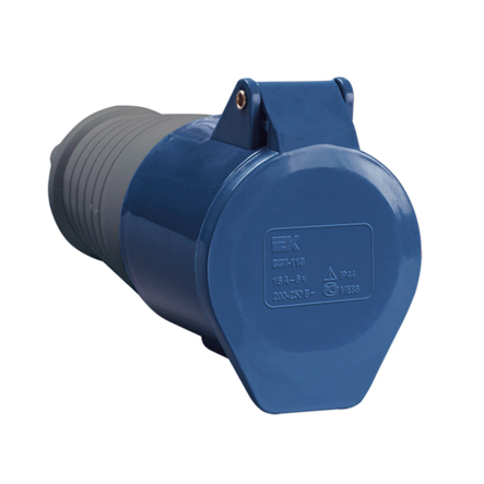 Розетка переносна IEK 213, 2Р+РЕ, 16А, 220В, IP44, PSR21-016-3 - 1