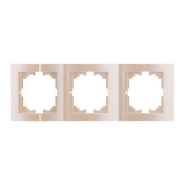 Рамка Lezard DERIY трехместная, горизонтальная, жемчужно-белый металлик, 702-3000-148