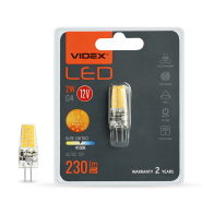 Лампа LED VIDEX VL-G4C-02124, 2W, 4100K, G4e,12V, 230 Lm, капсульная