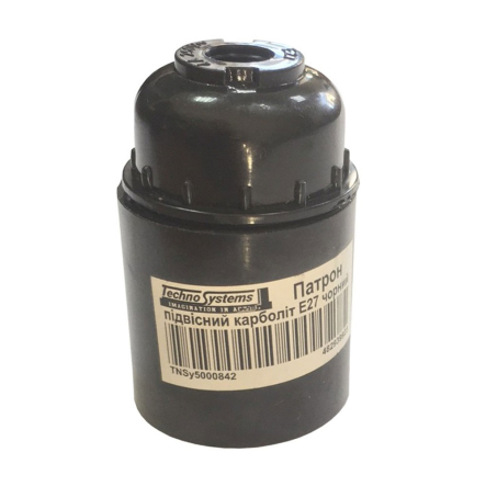 Патрон Е27 TechnoSystems карболітовий підвісний, чорний, TNSy5000842 - 1