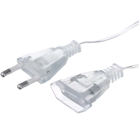 Удлинитель для гирлянды на 5м, вилка ЕС, прозрачный - 1