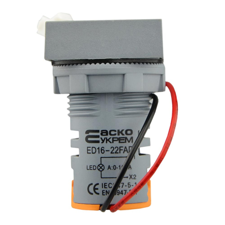 Амперметр цифровой АСКО-УКРЕМ ED16-22FAD 0-100A (жёлтый) врезной монтаж, A0190010038