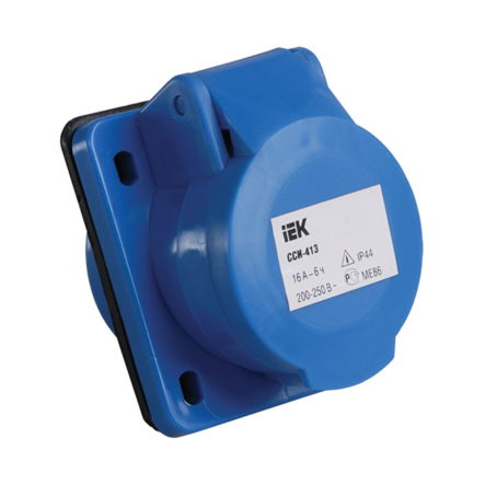 Розетка прихована IEK 413, 2Р+Е, 16А, 220В, IP44, PSR41-016-3 - 1
