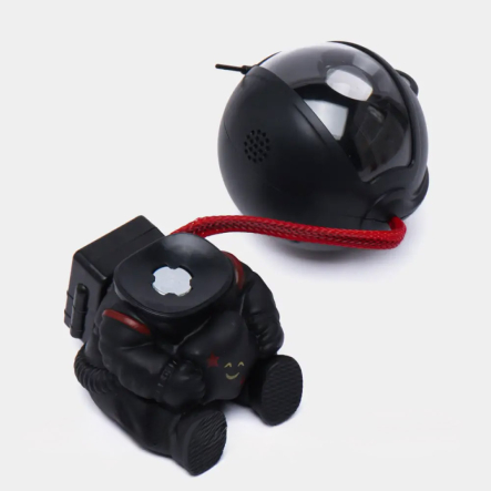 Ночник проектор звёздного неба с USB и пультом ДУ, Космонавт-Мини чёрный / LED ночник