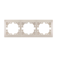 Рамка Lezard MIRA трехместная, горизонтальная, жемчужно-белый перламутр, без вставки, 701-3000-148