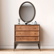 Дзеркало Мебус Емілі овальне 800х630 мм, ясен масив умбра