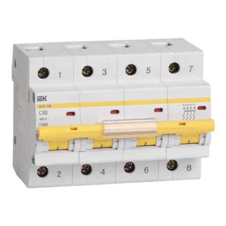 Автоматический выключатель IEK ВА47-100 4p 16A С (MVA40-4-016-C) - 1
