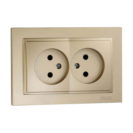 Розетка 2-я без заземления, Mono Electric, DESPINA, титан, 102-222205-121 - 1