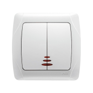 Выключатель 2 кл. с подсветкой VIKO CARMEN, 90561050, белый