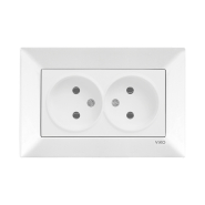Розетка двойная VIKO Meridian, 90970055-WH, белая