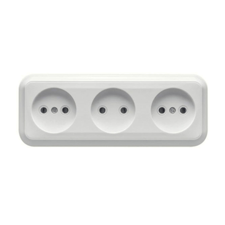 Розетка GISelt Premiera, 3-а без з/к зовнішня, IP20, G 8003-66 - 1